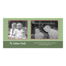 Photo Card: Green/Red w/2 photos - horizontal