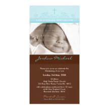 PHOTO CHRISTENING INVITATIONS :: elegant 1 Personalized Photo Card