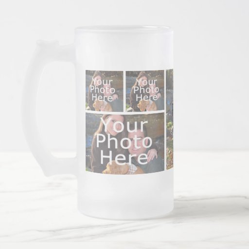 Photo Frosty Glass Mugs - personalised Collage Mug