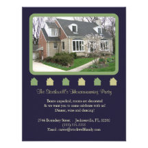 Photo Housewarming Invitation - Blue and Green