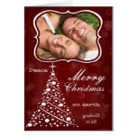 Photo Merry Christmas Red Stars White Tree Greeting Cards