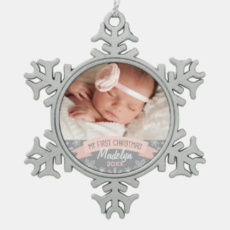 Photo Ornament | Baby Girl First Christmas