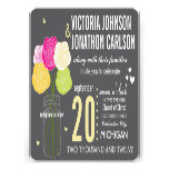 Photo Ranunculus Typography Modern Wedding Custom Invitations