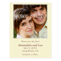 Photo Save the Date Postcard - gold postcards