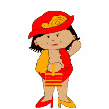 Photo Sculpture Girls Little Diva Red Yellow