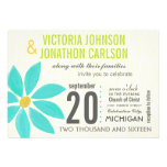 Photo Turquoise Stylized Daisy Wedding Invitations