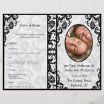 Photo Wedding Program Black Damask Custom Flyer