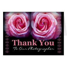 PHOTOGRAPHER - Wedding Thank You with Pink Roses Cards