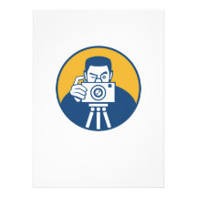Photographer With Camera Retro Invite