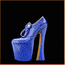 PHOTSCULPTURE FOR YOUR DESK- BLUE SHOE HIGH PHOTO SCULPTURE