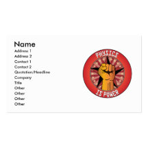 Physics Is Power Business Card Templates