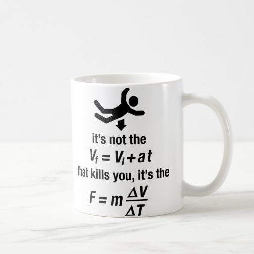physics - it's the sudden deceleration that kills mug