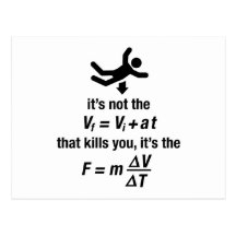 physics - it's the sudden deceleration that kills postcards