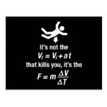 physics - it's the sudden deceleration that kills postcard