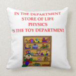 physics joke throw pillow