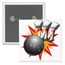 PI BOWLER - PLAY OFF BI POLAR - SPORTS/ MATH HUMOR PINBACK BUTTON