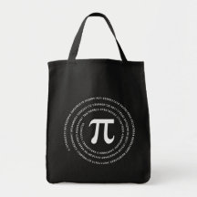 Pi Number Design Canvas Bags