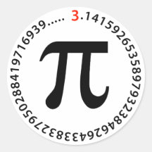 Pi Number Design Round Sticker