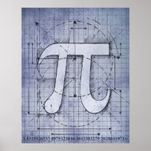 Pi Number Drawing Poster
