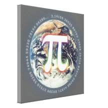 Pi Number on Earth - Math Canvas Stretched Canvas Print