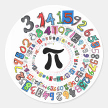 Pi sPiral Round Sticker