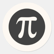 Pi symbol cream off-white on very dark grey sticker