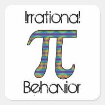 Pi Symbol Irrational Behaviour Square Stickers