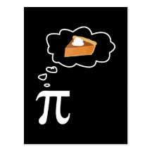 Pi Thinking of Pie Post Cards