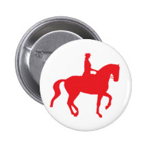Piaffe Dressage Horse and Rider (red) Button