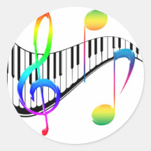 Piano 02 round stickers