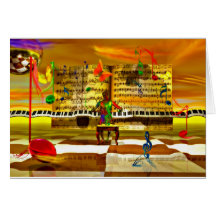 Piano art greeting cards