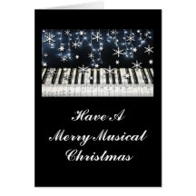 Piano Christmas Snowflake Keyboard Card