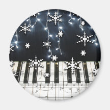 Piano Christmas Snowflake Keyboard Refrigerator Magnets