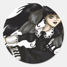 Piano Dance Round Sticker