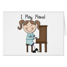 Piano - Female Tshirts and Gifts Greeting Cards