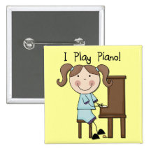 Piano - Female Tshirts and Gifts Pinback Buttons