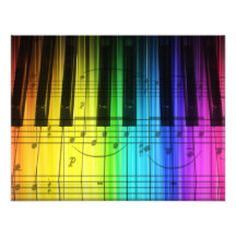 Piano Keyboard and Music Notes Invitation