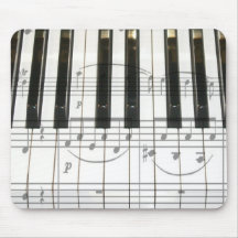 Piano Keyboard and Music Notes Mouse Pads
