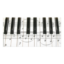 Piano Keyboard and Music Notes Photo Greeting Card