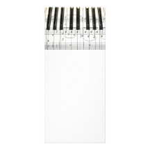 Piano Keyboard and Music Notes Personalized Rack Card