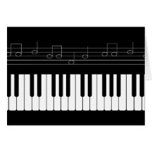 Piano keyboard greeting cards