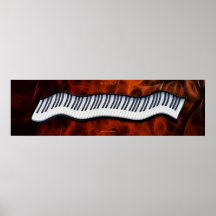 PIANO KEYBOARD Music Lover Fractal Art Poster