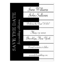 Piano Keyboard Music Themed Wedding Save The Date postcards