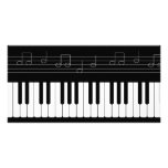 Piano keyboard photo card template