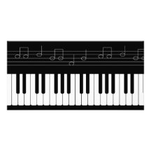 Piano keyboard photo card template