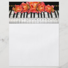 Piano Keyboard Roses and Music Notes Custom Flyer