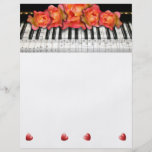 Piano Keyboard Roses Music Notes and Hearts Custom Flyer