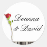 Piano keys and a rose stickers