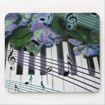 Piano Keys and Flowers Mouse Pad
