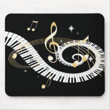 Piano Keys and Golden Music Notes Mousepads